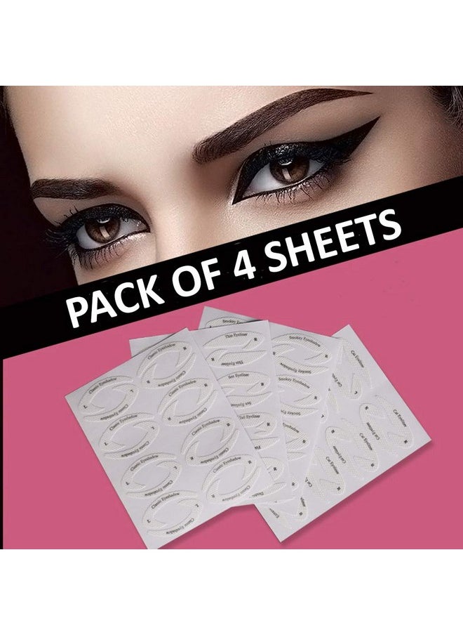 S.A.V.I 32 Styles 4 Sheets Eye Makeup Quick Eyeliner Eyeshadow Stencil Stickies For Women  - Image 2