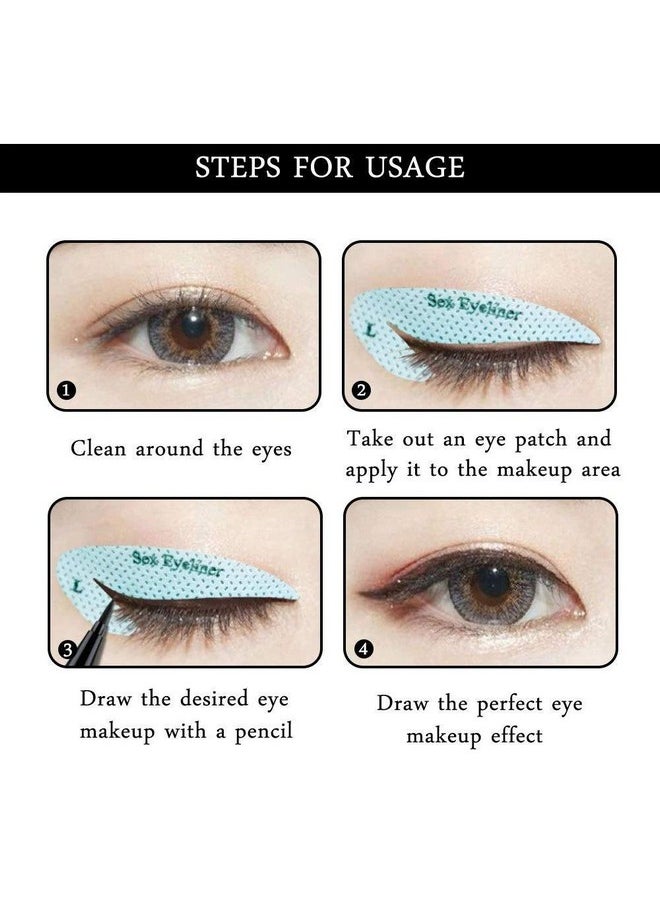 S.A.V.I 32 Styles 4 Sheets Eye Makeup Quick Eyeliner Eyeshadow Stencil Stickies For Women  - Image 3