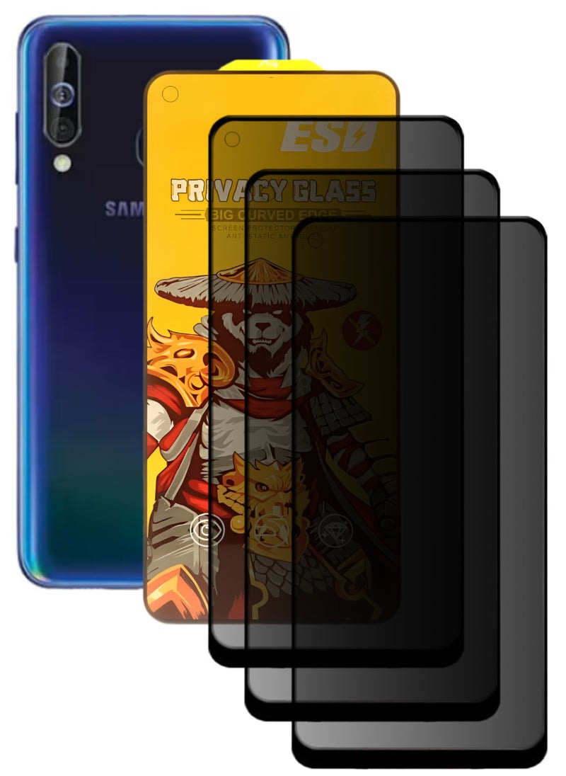 ESD 3 Pieces Tempered Dustproof Privacy Glass Screen Protector Compatible For Samsung Galaxy A60 - Image 1