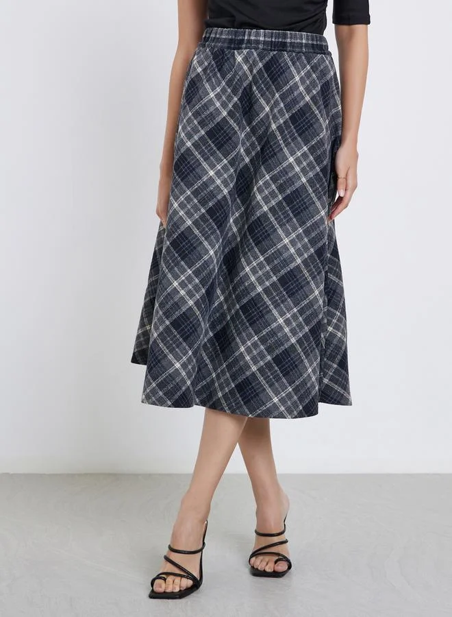 ستايلي تنورة ميدي بخصر مطاطي