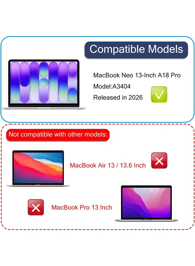 Tempered Glass Screen Protector Compatible with MacBook Neo 13-inch 2026 (Model A3404) Screen Protector [9H Hardness] [No bubbles] [Anti-Fingerprint] - Image 2