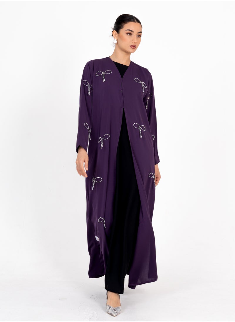 Rosette Abaya Abaya With Fionka Embroidery with long sleeves  - Image 1