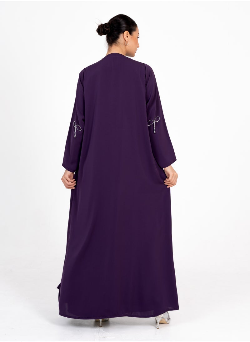Rosette Abaya Abaya With Fionka Embroidery with long sleeves  - Image 2