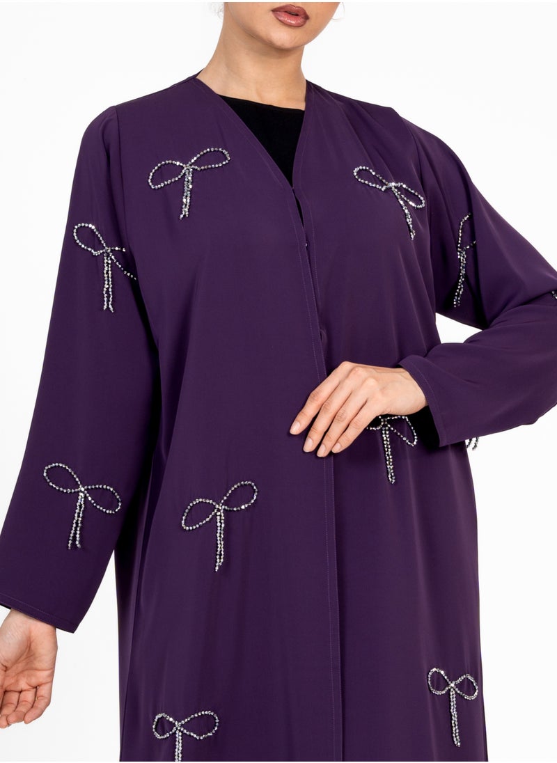 Rosette Abaya Abaya With Fionka Embroidery with long sleeves  - Image 3