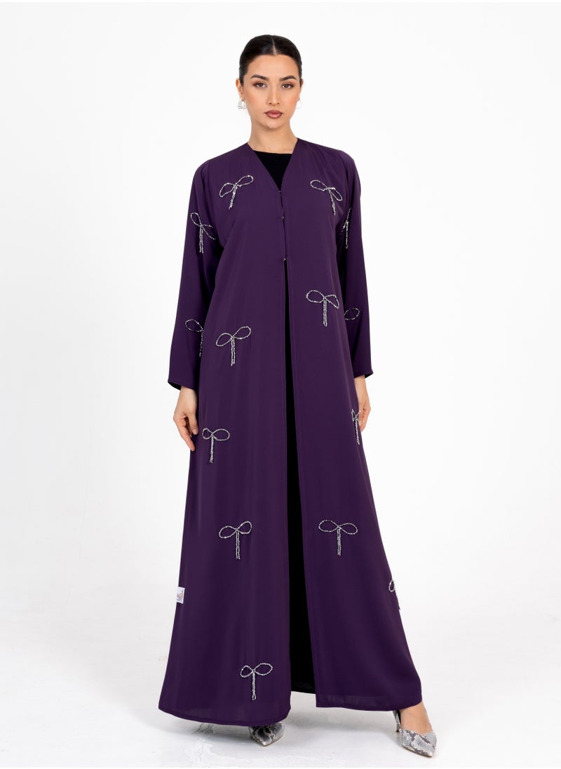 Rosette Abaya Abaya With Fionka Embroidery with long sleeves  - Image 4