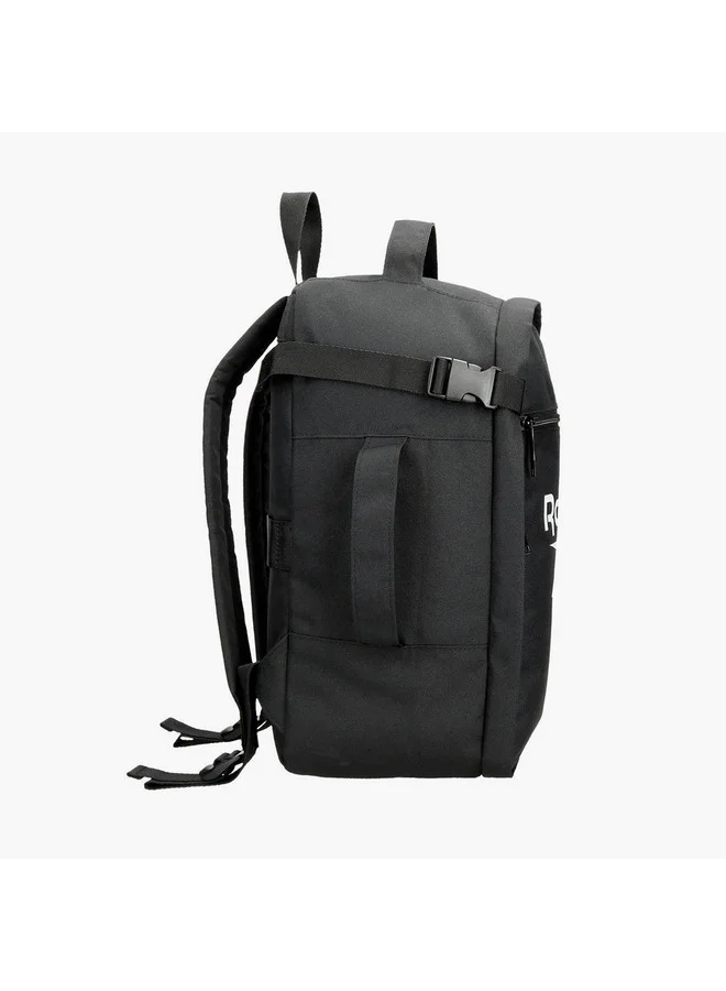 Reebok Logo Print School Backpack with Adjustable Straps and Zip Closure - 38x19x43 cm