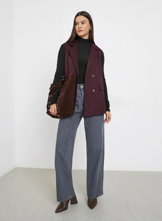 Styli Sleeveless Brown Waistcoat