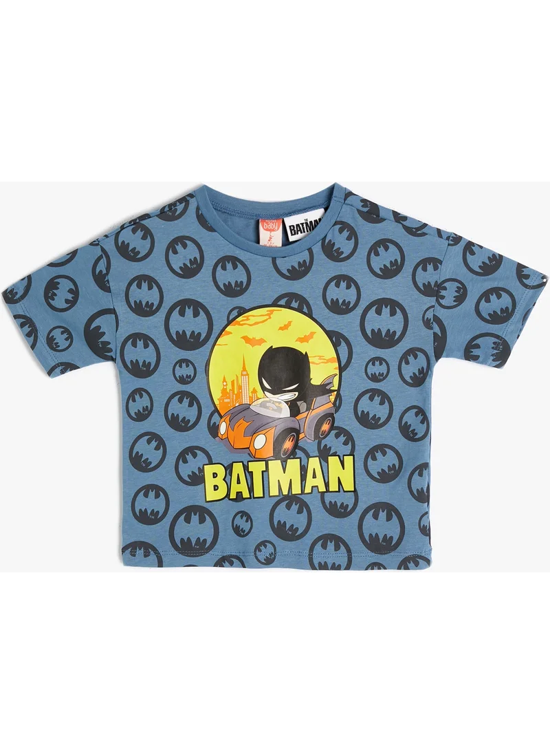 كوتون Batman T-Shirt Licensed Short Sleeve Crew Neck Cotton