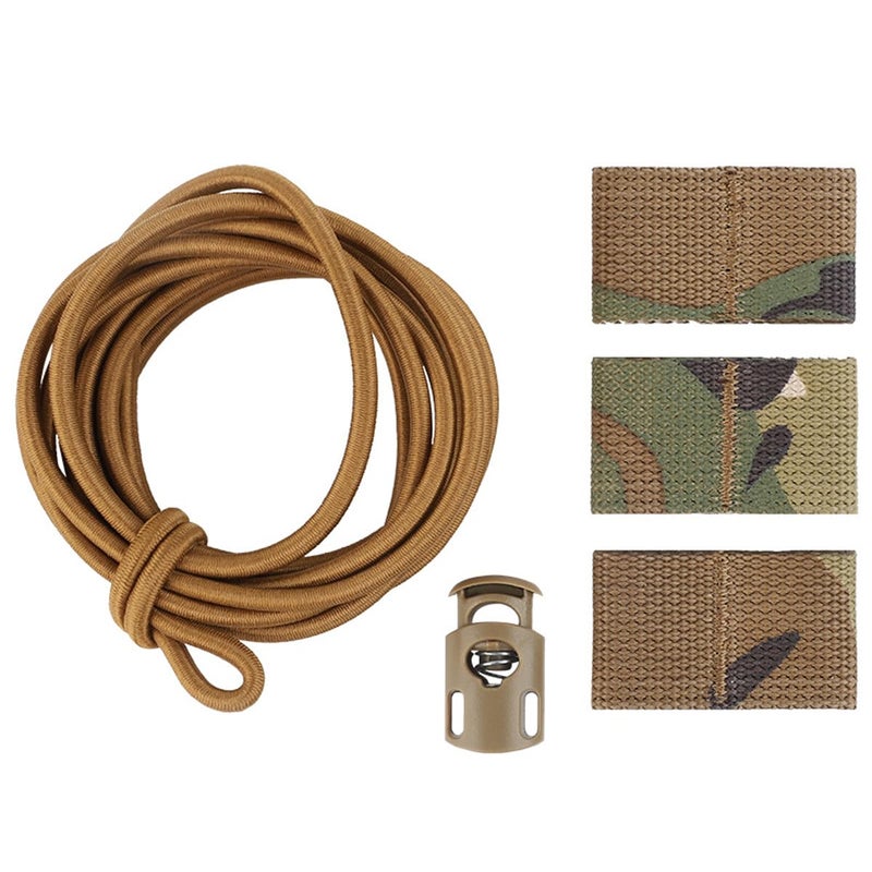 AZB Tactical Flag Bungee Elastic Fastener Strap Shock Cord Retention Molle Webbing Loop Cord Lock Secure Plate Carrier Attachment - Image 1