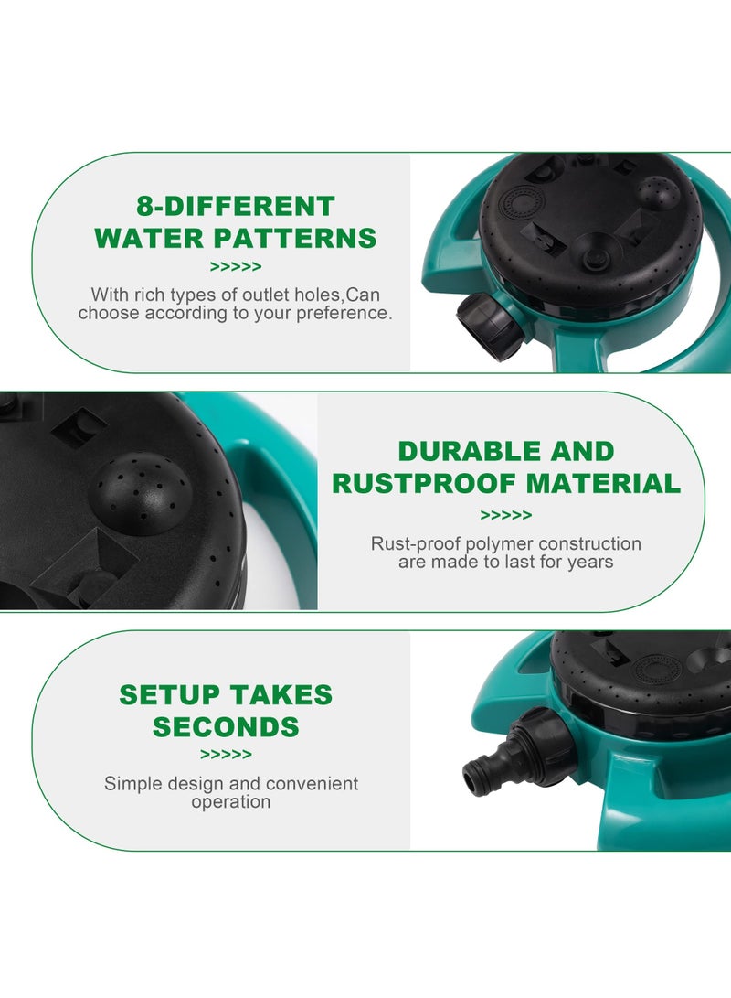 KASTWAVE Lawn Sprinkler, Water Sprinkler for Lawn, Sprinklers for Yard, 8-Pattern Turret Sprinkler for Small Areas, Multipurpose Yard Sprinklers for Yard Lawn Grass Irrigation - Image 4
