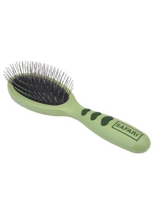 Coastal Pet Safari Wire Pin Brush  NoSlip Plastic Handle For Short And Long Pet Hair  9.25" X 2.5" Compatible Grooming Tool - Image 1