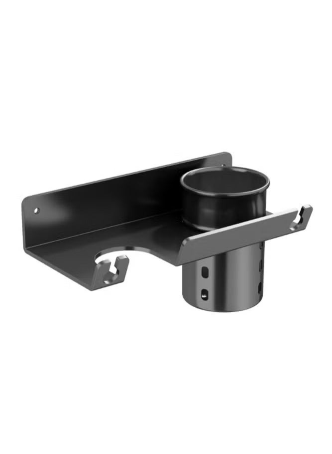 Non Drilling Hair Dryer Bracket Wall Mounted, Adhesive/Drilling Dual-Use, Hair Dryer Storage Rack. Bathroom Hair Dryer Rack, Hair Tool Organizer, Black - Image 2