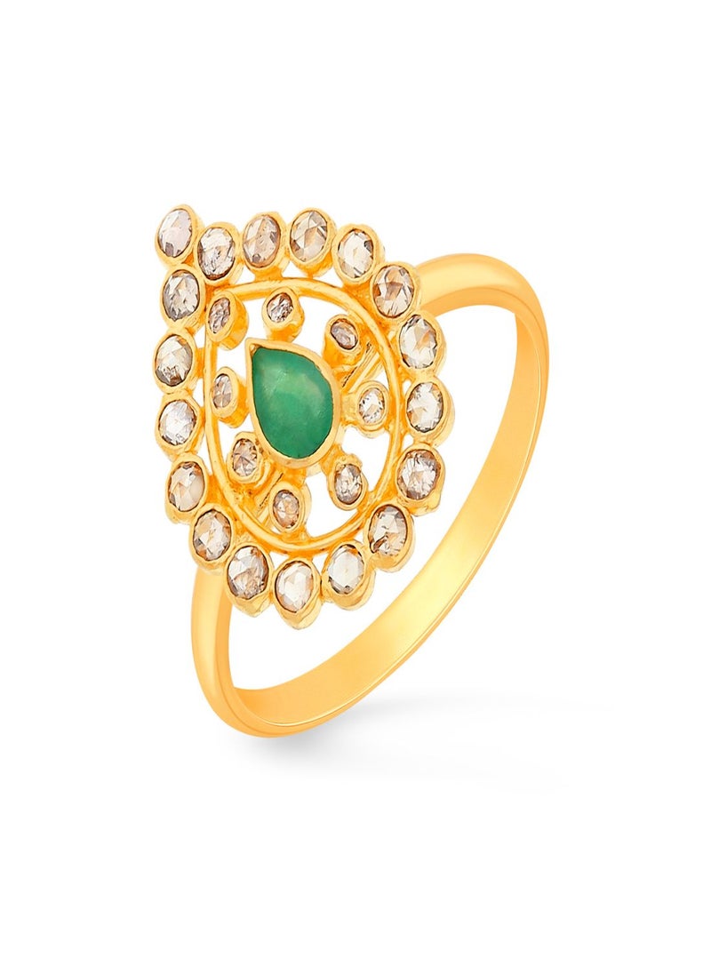 Malabar Gold and Diamonds - 22 Carat 916 Purity Yellow Gold Uncut Diamond Ring EGNREG657RN1Y13 For Women - Image 1