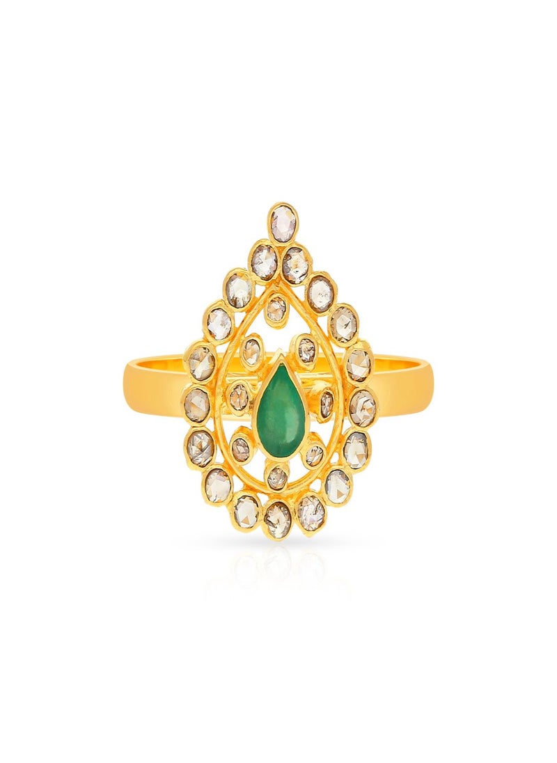 Malabar Gold and Diamonds - 22 Carat 916 Purity Yellow Gold Uncut Diamond Ring EGNREG657RN1Y13 For Women - Image 1
