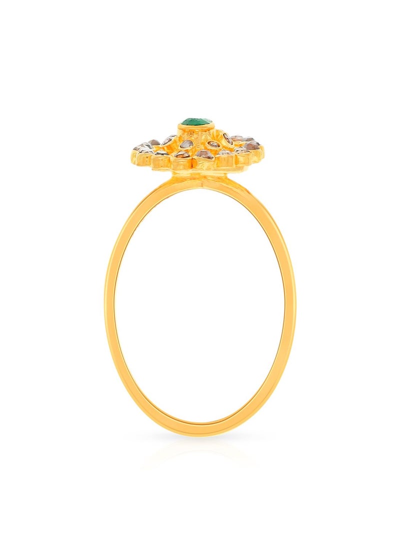 Malabar Gold and Diamonds - 22 Carat 916 Purity Yellow Gold Uncut Diamond Ring EGNREG657RN1Y13 For Women - Image 1