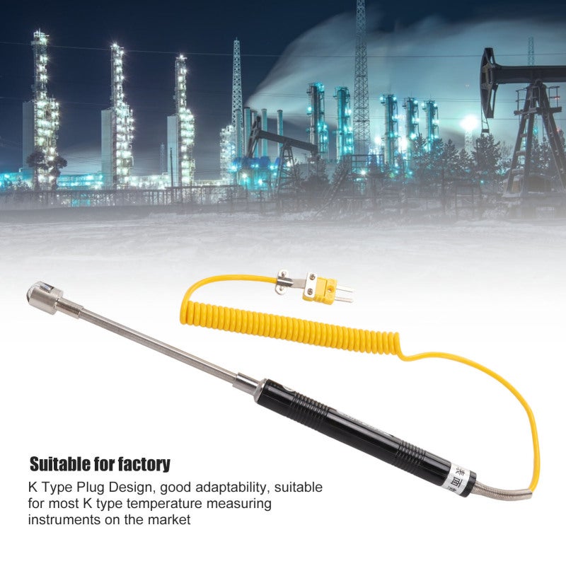 K Type Plug Temperature Probe: Industrial Grade Heat Resistant Steel Construction - Insulated Handle For Enhanced Safety, Rapid Thermal Response for Industrial Measurement, Gas And Liquid Temperature - Image 3