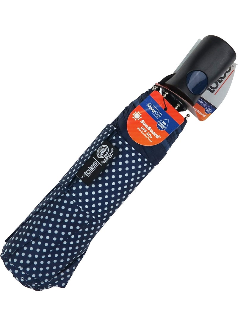 Totes TOTES MINI AUTO OPEN TITAN TECH W NEVERWET UMBRELLA Blue 