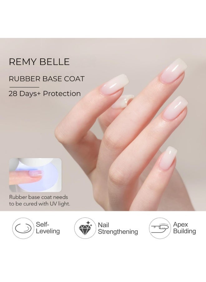 Remy Belle 2 in 1 Rubber Base Coat, Long-Lasting Gel Nail Polish Base Chip-Free Shine, Pink 15 ml - Image 4