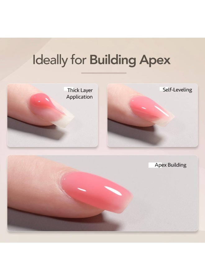 Remy Belle 2 in 1 Rubber Base Coat, Long-Lasting Gel Nail Polish Base Chip-Free Shine, Pink 15 ml - Image 5