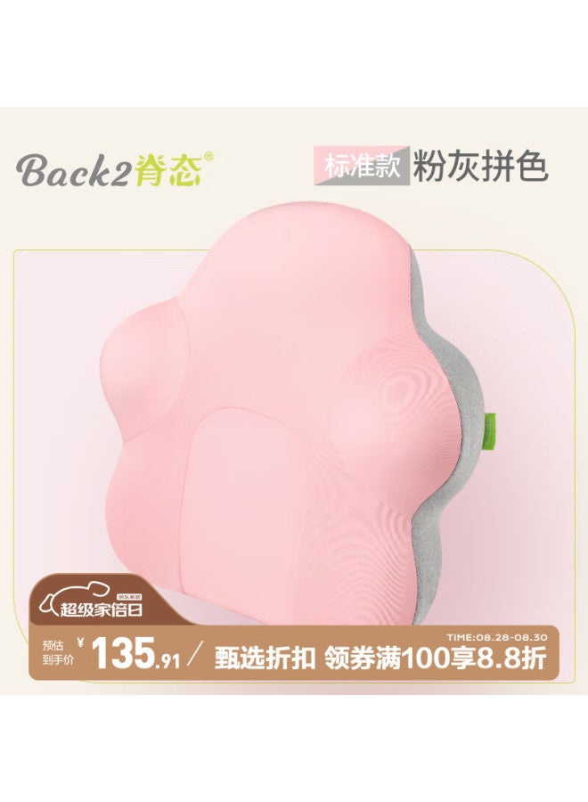 Back2 Lumbar Support Cushion For Office, Ergonomic Back Support Pillow, Long-sitting Aid, Car Backrest Cushion, Lumbar Pillow In Pink - Image 1