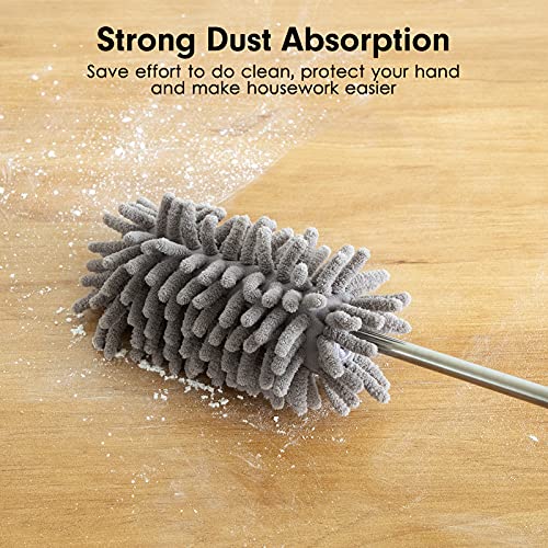 Tukuos Microfiber Duster for Cleaning, Tukuos Hand Washable Dusters with 2pcs Replaceable Microfiber Head, Extendable Pole, Detachable Cleaning Brush Tool for Office, Car, Window, Furniture, Ceiling Fan - Image 3