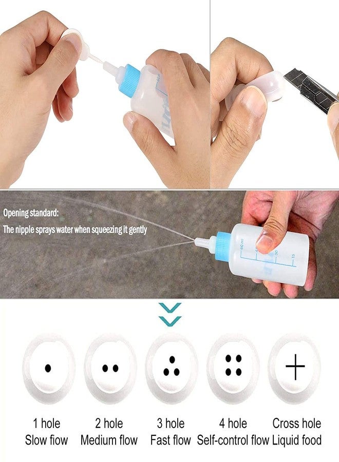 Royale Dog 60ML Puppy Nursing Bottle Kit, Dog Cat Puppy Milk Feeding Bottle with 4 Replacement Nipples Milk Feeder Nursing Care Set and 1PCS Nipple Brush -Color May Vary - Image 3