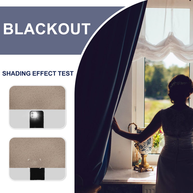 JIUZHEN Blackout Curtains for Bedroom - Thermal Insulated Room Darkening Noise Reducing  52 x 96 Inch Length Curtains for Living Room  Set of 2 Panels with Tiebacks  Camel - Image 3