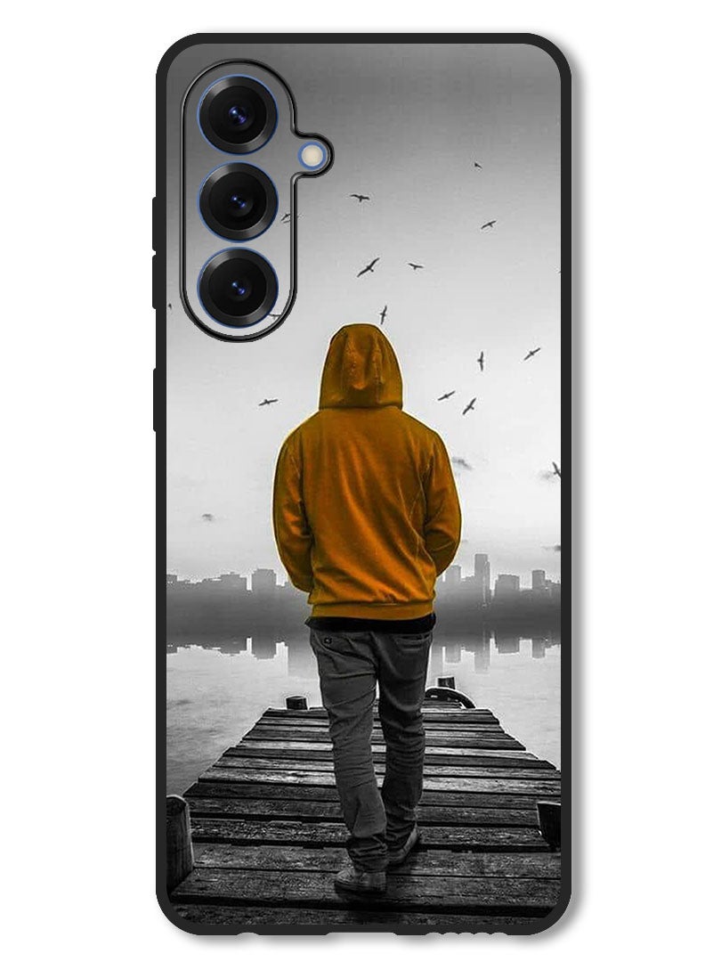 Theodor Case Compatible with Samsung Galaxy A56 Protection Shockproof Bumper Cover Sad Boy Walking - Image 1
