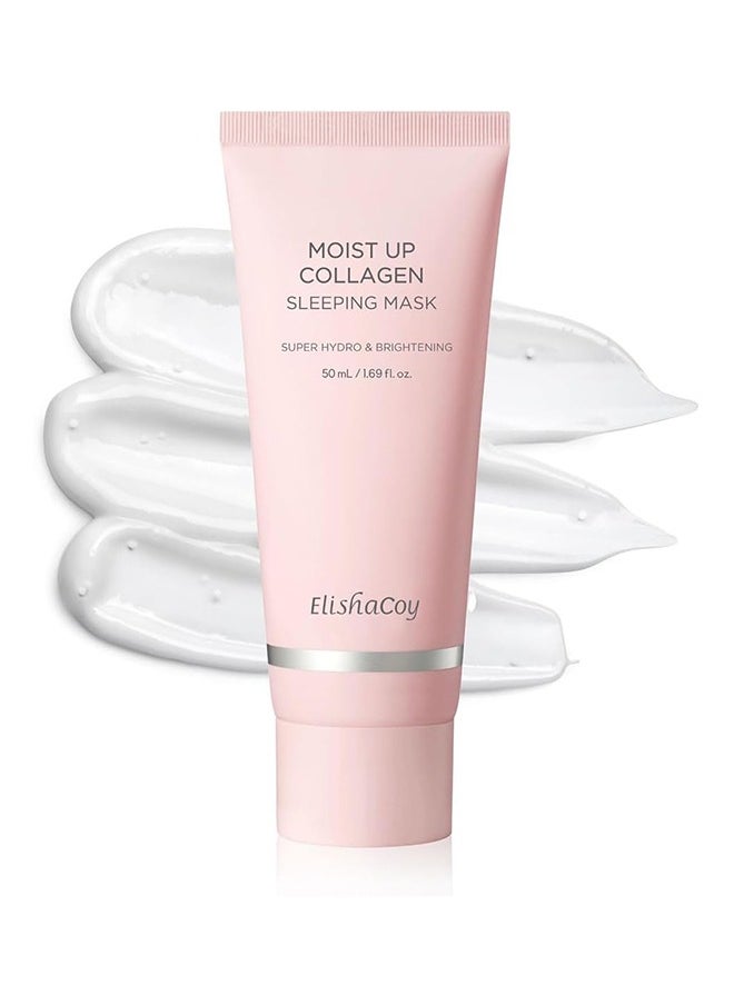 elishacoy - Moist Up Collagen Sleeping Mask, Overnight Sleeping Face Mask, Face Gel Cream Moisturizer with Vitamin E and Niacinamide, Moisturizing, Anti-Aging, Radiance Care, 50ml / 1.69 fl.oz - Image 1