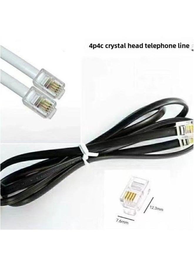 Generic 4P4C Crystal Head 4-core Copper Telephone Line Data Network Industrial Control Equipment RJ10 Handset Voice Landline-Color:Grey-Line Length:0.3M  - Image 4