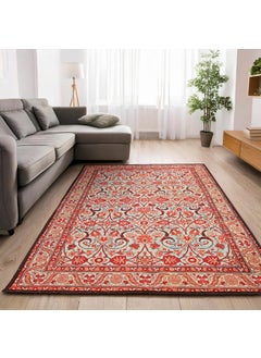 Status Contract Status Contract Rugs for Living Room|(4x6ft) Printed Carpet for Living Room Decor|Anti Skid Backing Home Essentials| Boho Rugs for Living Room (Taba Rug 1106), Polyester, Multicolor, Rectangular  - Image 1