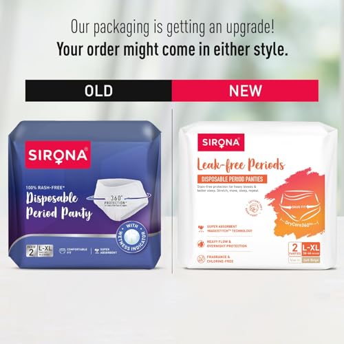 Sirona Disposable Period Panty for Girls & Women |L-XL | Pack of 2 | 360° Coverage for Stress Free Periods | Leakage Protection for Heavy Flow | Rash Free | Super Absorbent with Comfortable Fit - Image 2