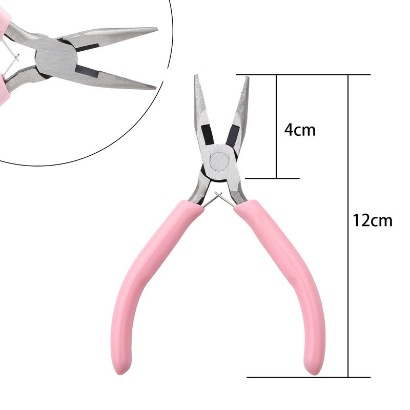 Handmade DIY Tool Pliers Multifunctional Punching Pliers Jewelry Toothless Pointed Nose Pliers Oblique Wire Cutting Pliers Hardware Tools #32 powder handle pointed nose pliers (no teeth) 1 pc/bag 