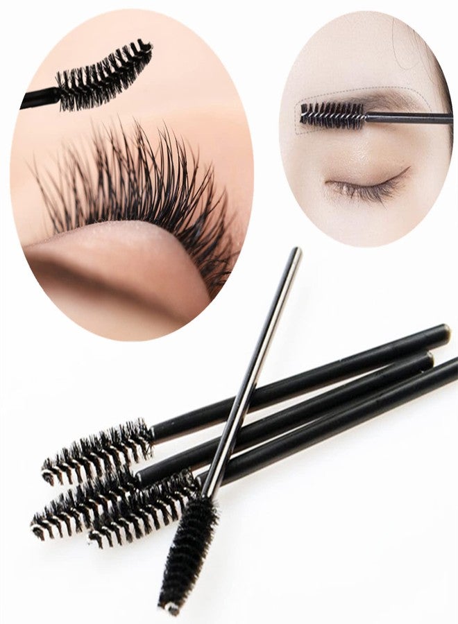 HUNCHA Disposable Eyelash brush, Mascara Wands Makeup Spoolies Applicators for Eye Lash Extension, Eyebrow and Makeup, Black Color, Pack of 6 - Image 2