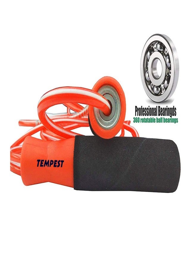 TEMPEST Orange Adjustable Jump Rope Skipping Rope for Workout, Jumping Rope Jump Ropes for Fitness - Image 3