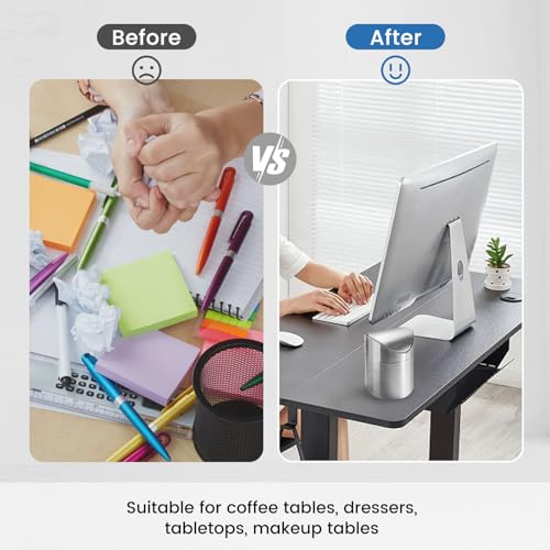 LOVEINUSA Mini Trash Can with Lid, 1.5L Small Garbage Bin Brushed Stainless Steel Desk Trash Can for Bathroom, Office, Kitchen, Coffee Table, and Countertop Use - Image 3