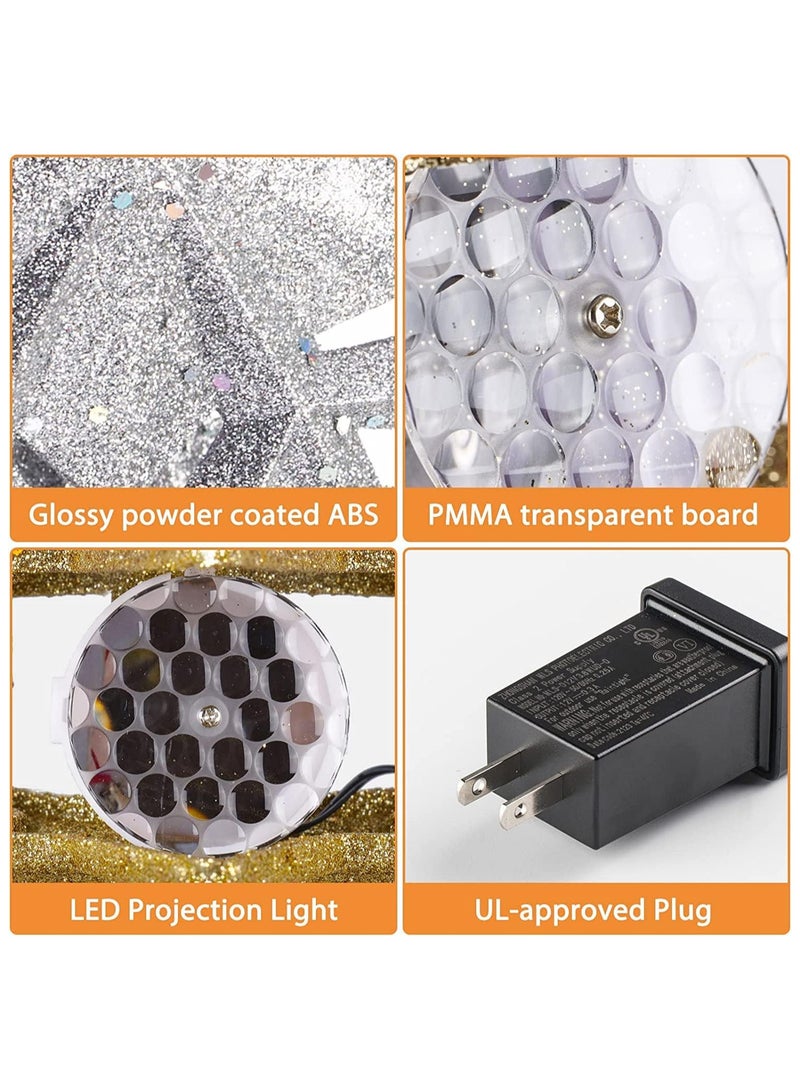 AUTOYSUR زينة شجرة عيد الميلاد مع جهاز عرض ثلج أبيض، نجمة ثلاثية الأبعاد دوارة لجهاز عرض شجرة عيد الميلاد، أضواء LED تساقط الثلوج، جهاز عرض تأثير تساقط الثلوج المتلألئ لتزيين شجرة عيد الميلاد (فضي-ثلجية) - Image 3