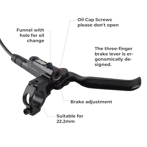 BOLANY Disc Brake Sets Oil Hydraulic MTB Bike Aluminum Alloy Front 800mm Rear 1400mm Brake Levers with is/PM Adapter Fit MTB Fat Bike E-Bike Road Bike - Image 3
