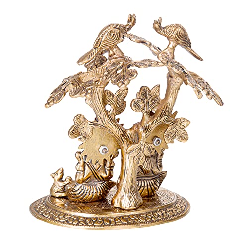 INTERNATIONAL GIFT® Copper Plated Laxmi Ganesh Tree God Idol Statue Oxidized Finish with 2 Piece Jyot with Beautiful Velvet Box Packing and with Carry Bag (20H x 16W x 14L Centimeters) - Image 4