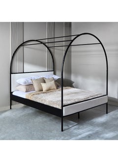 Home Box Marwell Abby Queen Canopy Metal Upholstered Bed 208 x 199 x 166.5 cm  - Image 1