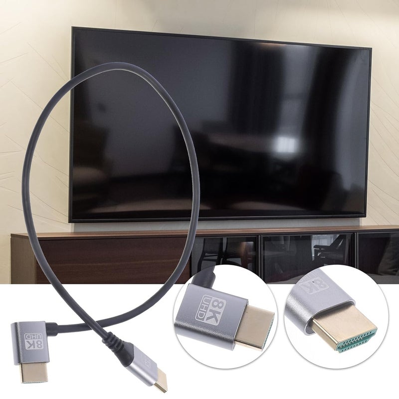 8k High-Definition Cable 0.5m Left Angled Male to Male Video Cord Monitor Connector Tv Accessory for Laptop and PC - Image 4