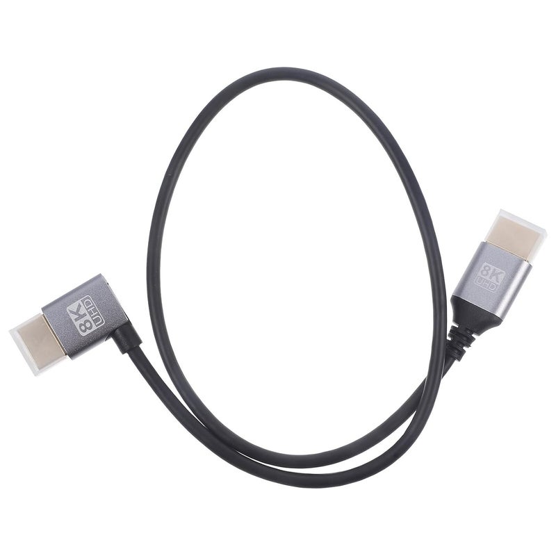 8k High-Definition Cable 0.5m Left Angled Male to Male Video Cord Monitor Connector Tv Accessory for Laptop and PC - Image 1