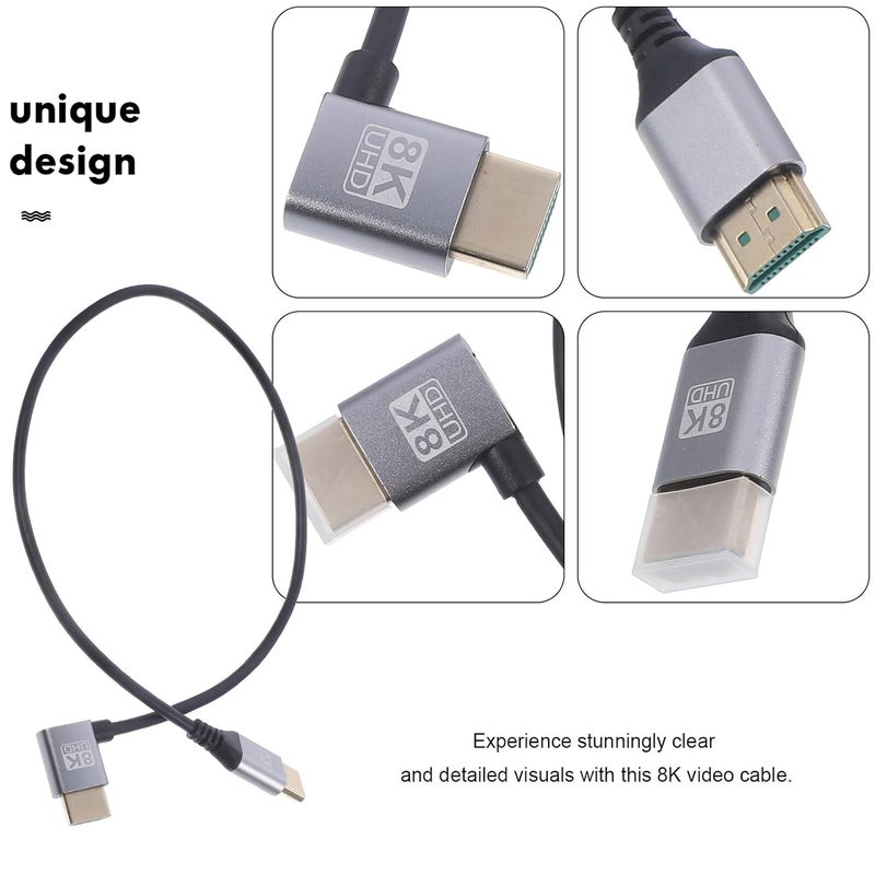 8k High-Definition Cable 0.5m Left Angled Male to Male Video Cord Monitor Connector Tv Accessory for Laptop and PC - Image 3