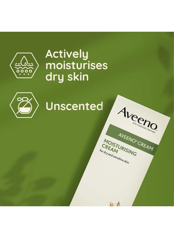 Aveeno Cream, With Colloidal Oatmeal, Actively Moisturises Dry & Sensitive Skin, Regular Use Hydrates the Skin, Suitable For Adults & Also Babies From 3 Months, 300ml - Image 4
