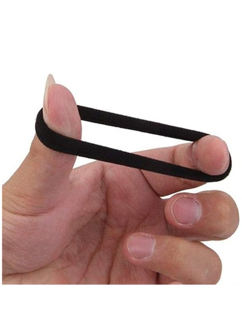 Seamless High Elastic Cotton Stretch Hair Ties Bands ( 8mm)- 100 Pieces - Image 2