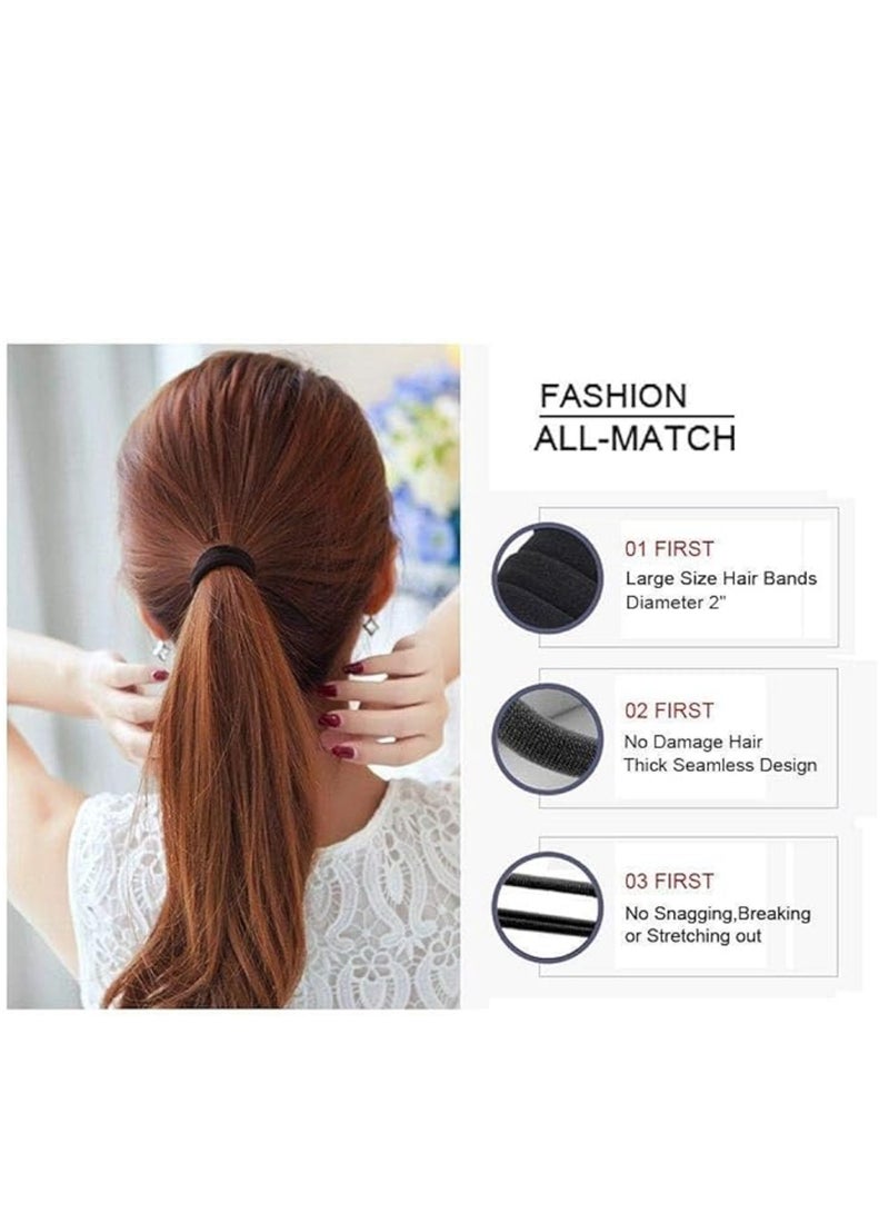 Seamless High Elastic Cotton Stretch Hair Ties Bands ( 8mm)- 100 Pieces - Image 3