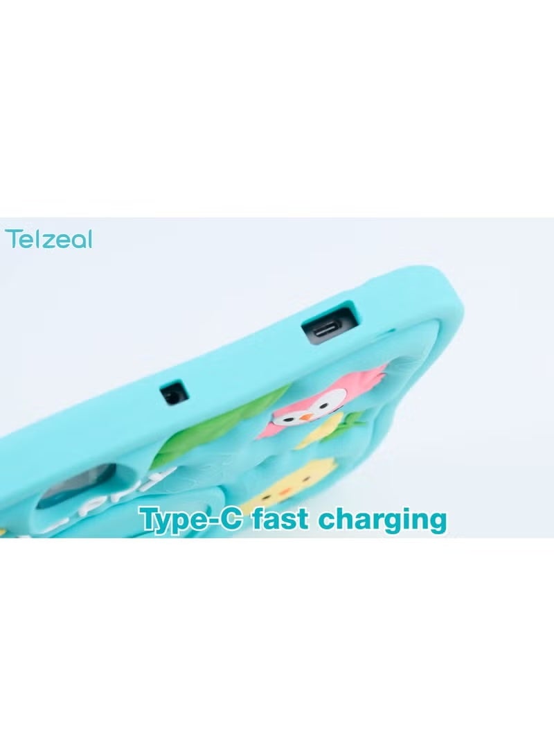 Telzeal P103 Kids Tablet 10.1-Inch Android 13, Dual SIM, 8GB RAM 512GB Storage, 8000mAh Battery, Parental Control, Educational Apps, HD Display, WiFi Bluetooth, Learning & Gaming Tab – Pink - Image 2