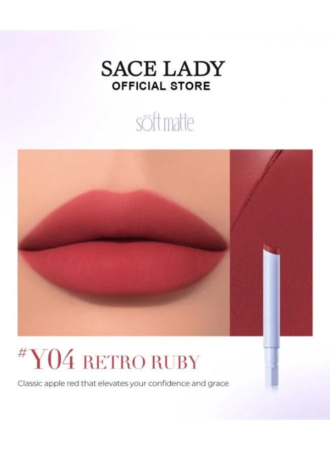 SACE LADY Transfer-Proof Refillable Lip Cream Pen – Y04 Retro Ruby - Image 1