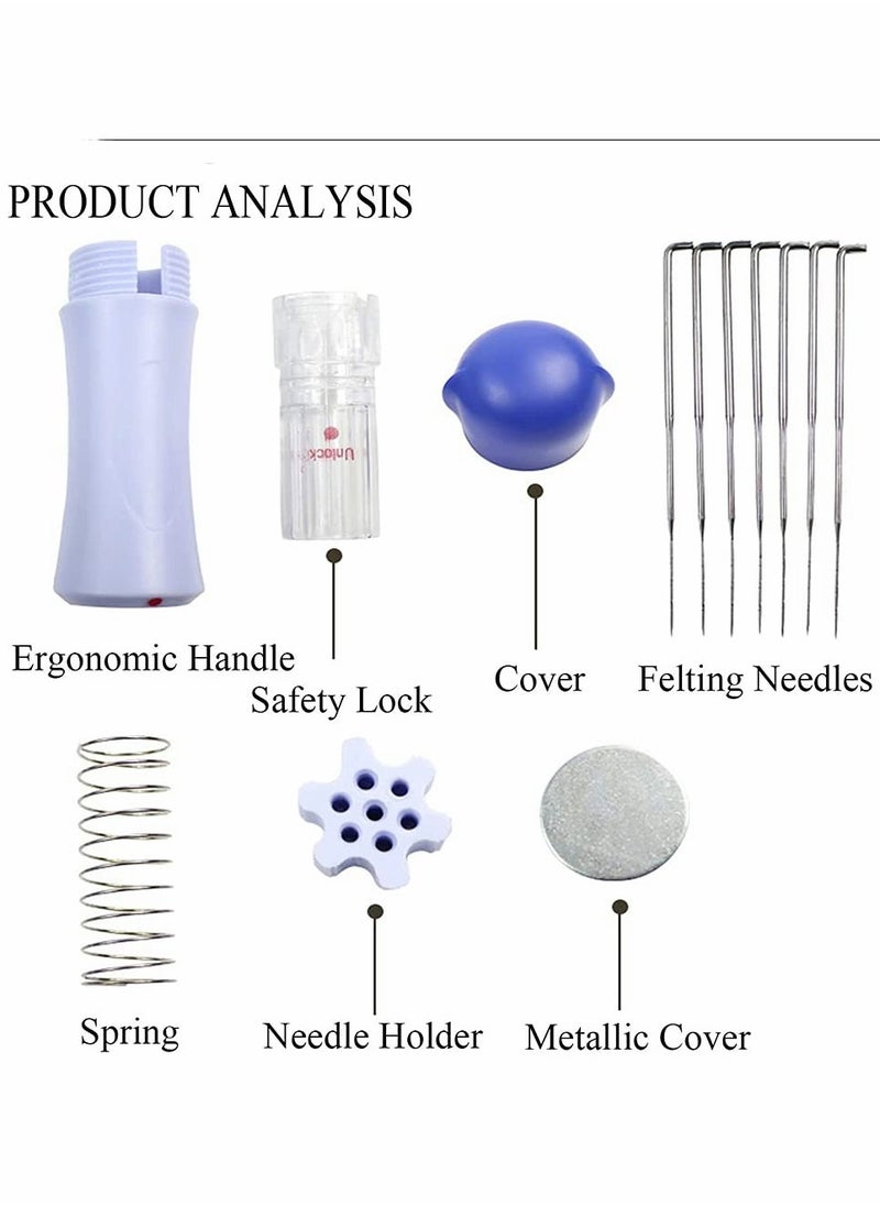 Excefore - Needle Felting, Felting Needle Tool with 7 Needles, Needle Felting Stitch Punch Tool, Wool Felt Needle Tools, Felting Starter Kit for DIY Patchwork and Craft, Make Beautiful Felt Animals - Image 1