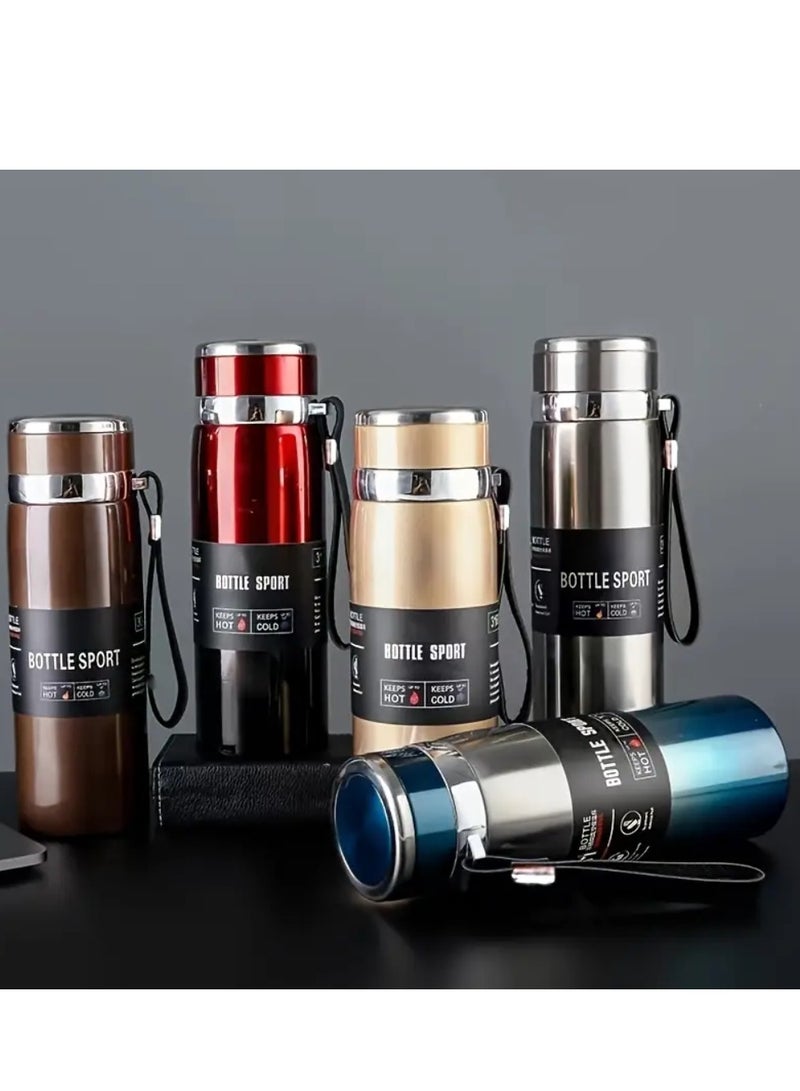 سبال كوب سفر مزدوج الجدار من الفولاذ المقاوم للصدأ، زجاجة مياه معزولة سعة 1000 مل، ترمس للسيارة، للاستخدام الخارجي - Image 5